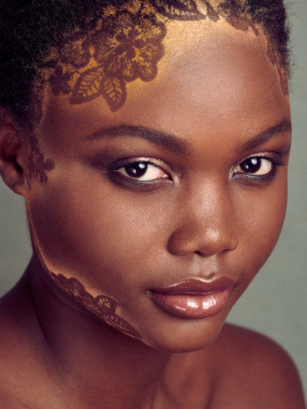 Emblazoned - beauty editorial Image for Ellements magazine photographed by London beauty photorapher John Sansom