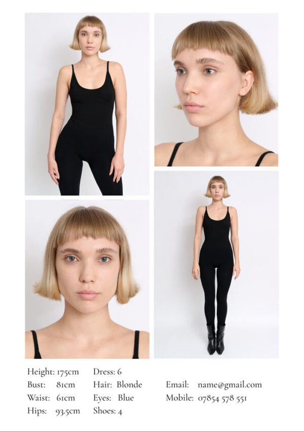 Comp card model polaroid print ready