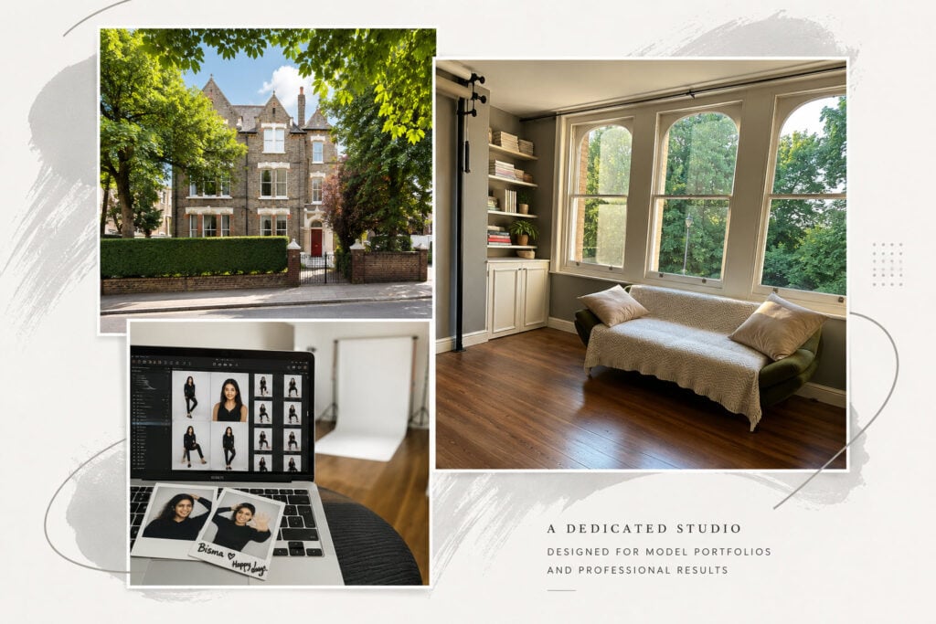 Dedicated London studio for model digitals and portfolio photography