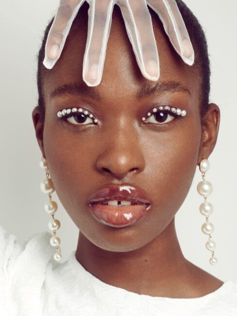 John Sansom Beauty and Fashion Photographer London White Pearls Portrait