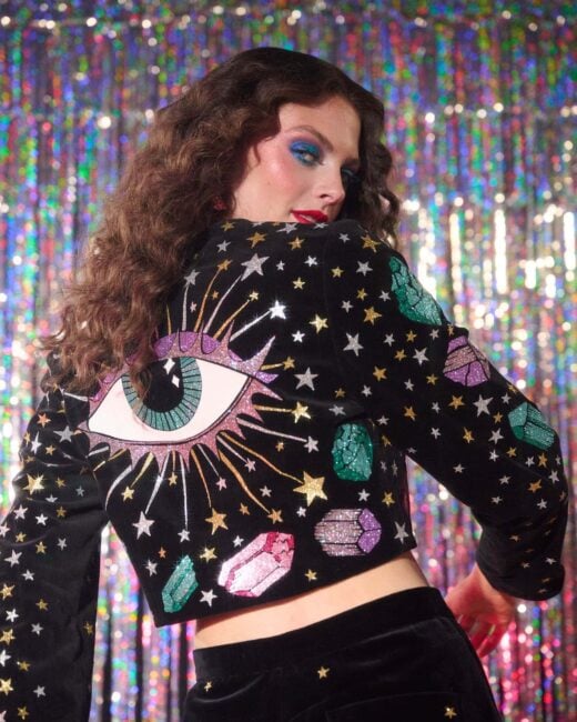 Sallyanne Clarke for ELLE Croatia in Disco Dreamer, a super fun editorial story for party season by fashion photographer John Sansom